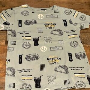 Mexican Food Graphic Kids Tee - Light Gray